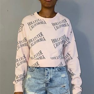 NWT Hollister pink cropped sweatshirt.